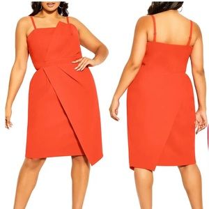 City Chic reddish strapless dress - size 18